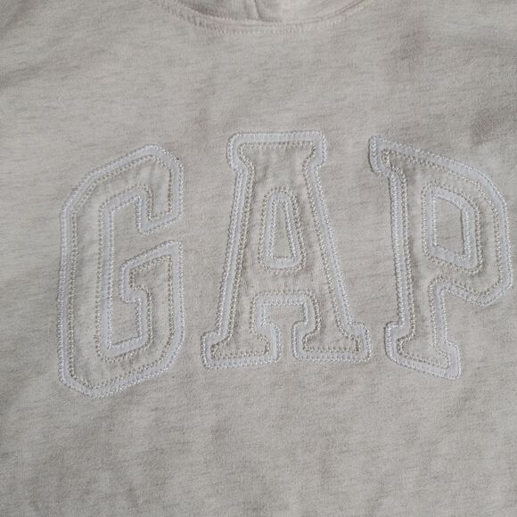 Gap Logo Hoodie Sweatshirt Heather White Ivory Women's Size XS Extra Small - Picture 3 of 6